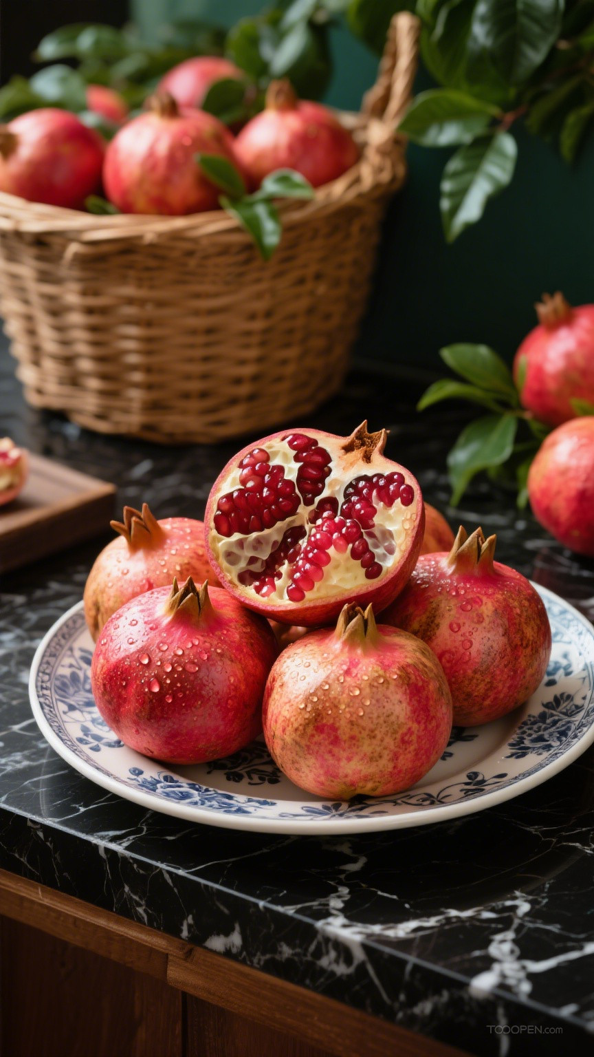 新鲜现摘石榴创意摄影高清美图-05