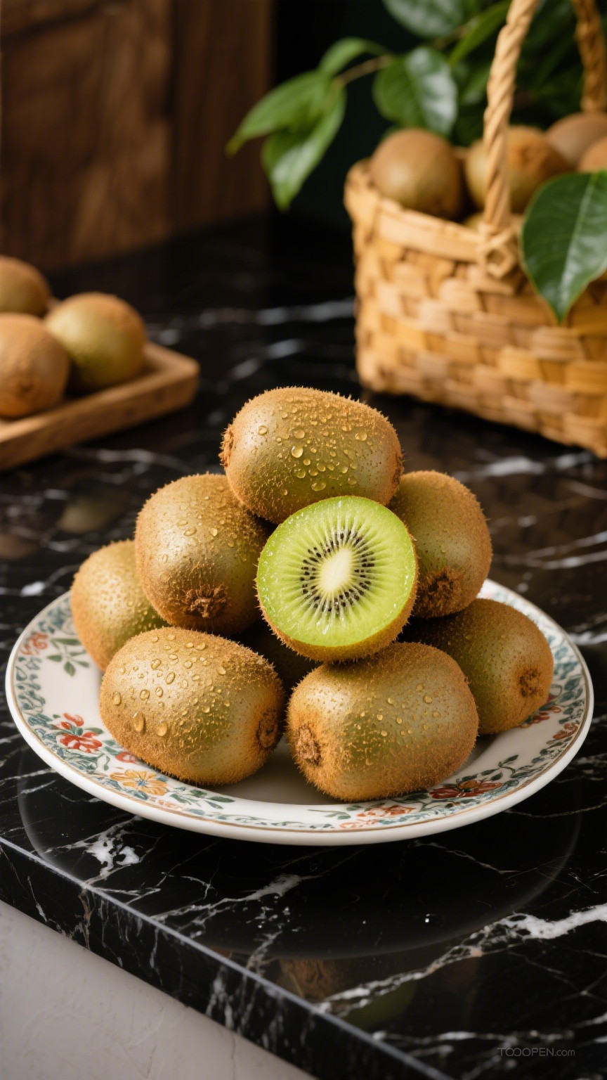 新鲜现摘猕猴桃创意摄影高清美图-06