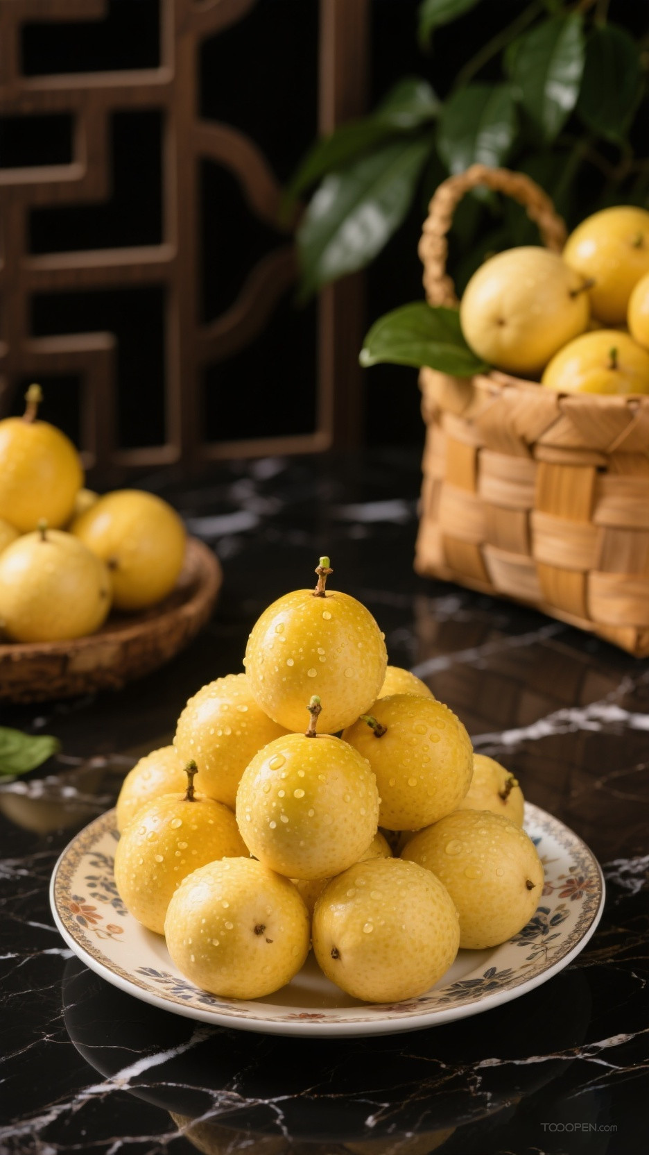 新鲜现摘黄金百香果创意摄影高清美图-02