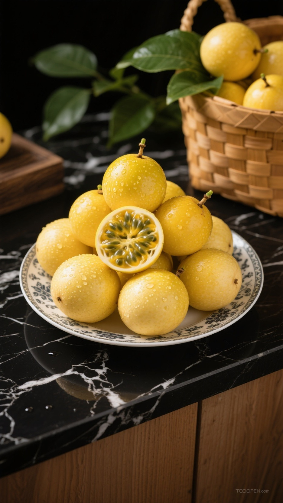 新鲜现摘黄金百香果创意摄影高清美图-04