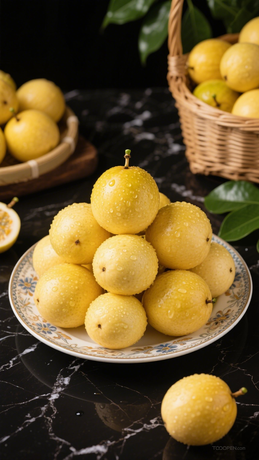 新鲜现摘黄金百香果创意摄影高清美图-07